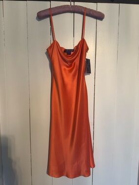 Ralph Lauren Collection (Purple Label) Orange Silk Slip Dress